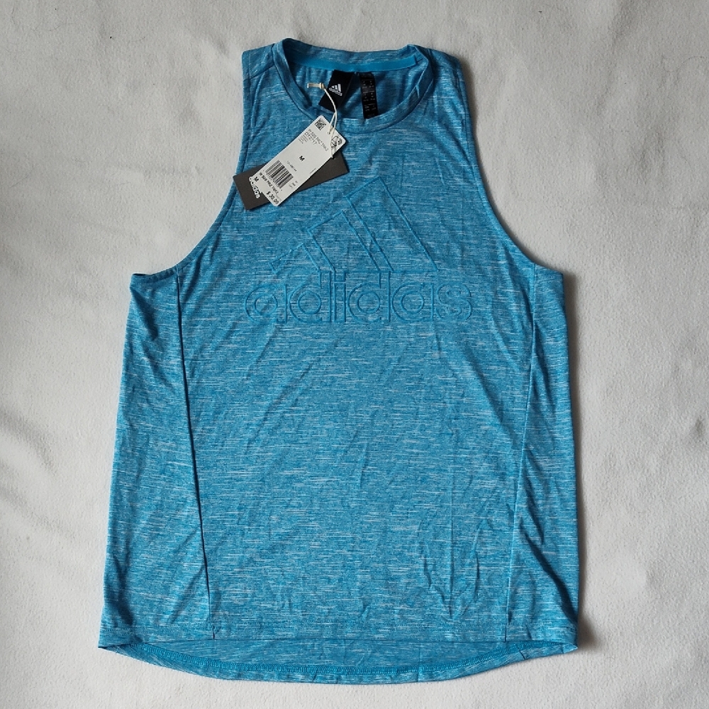 Adidas Men's Heathered Blue Tank Top